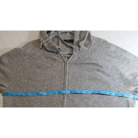 Vince mens xl wool cashmere full zip sweater gray hoodie longsleeve
